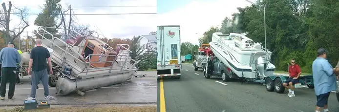 Pontoon boat trailer accidents