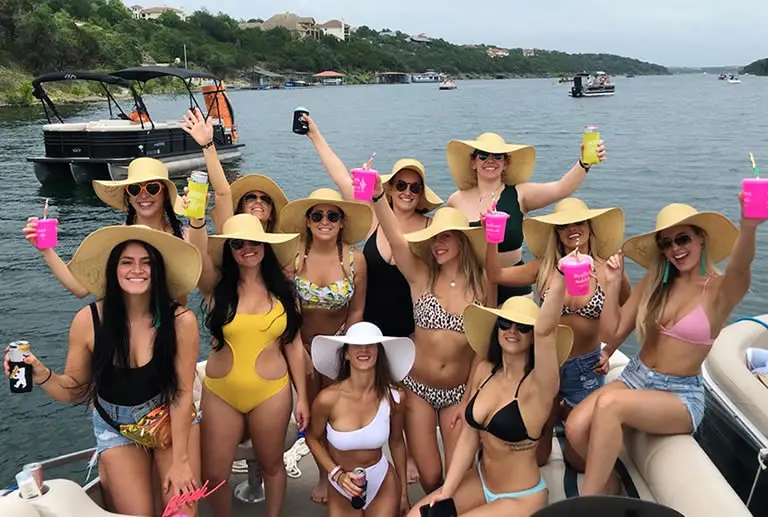 Pontoon boat with 12 female passengers