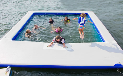 Boat pool with net