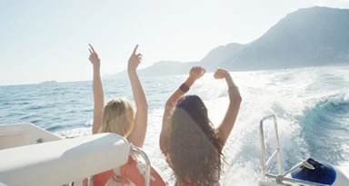 Dancing on a pontoon boat