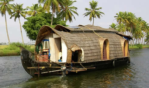 Traditional Indian houseboat in use today