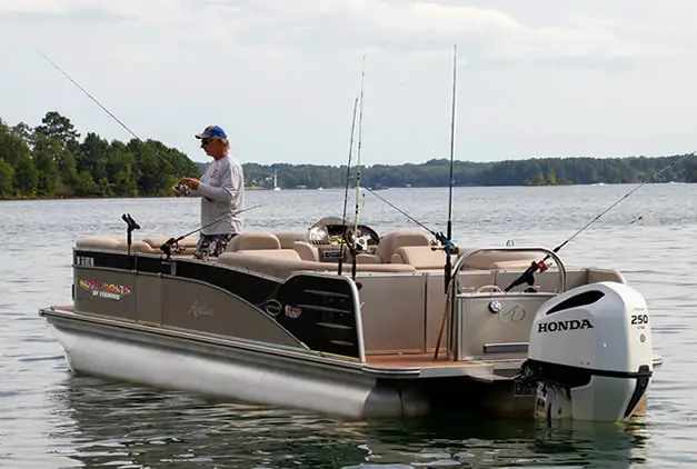 Pontoon boat fishing